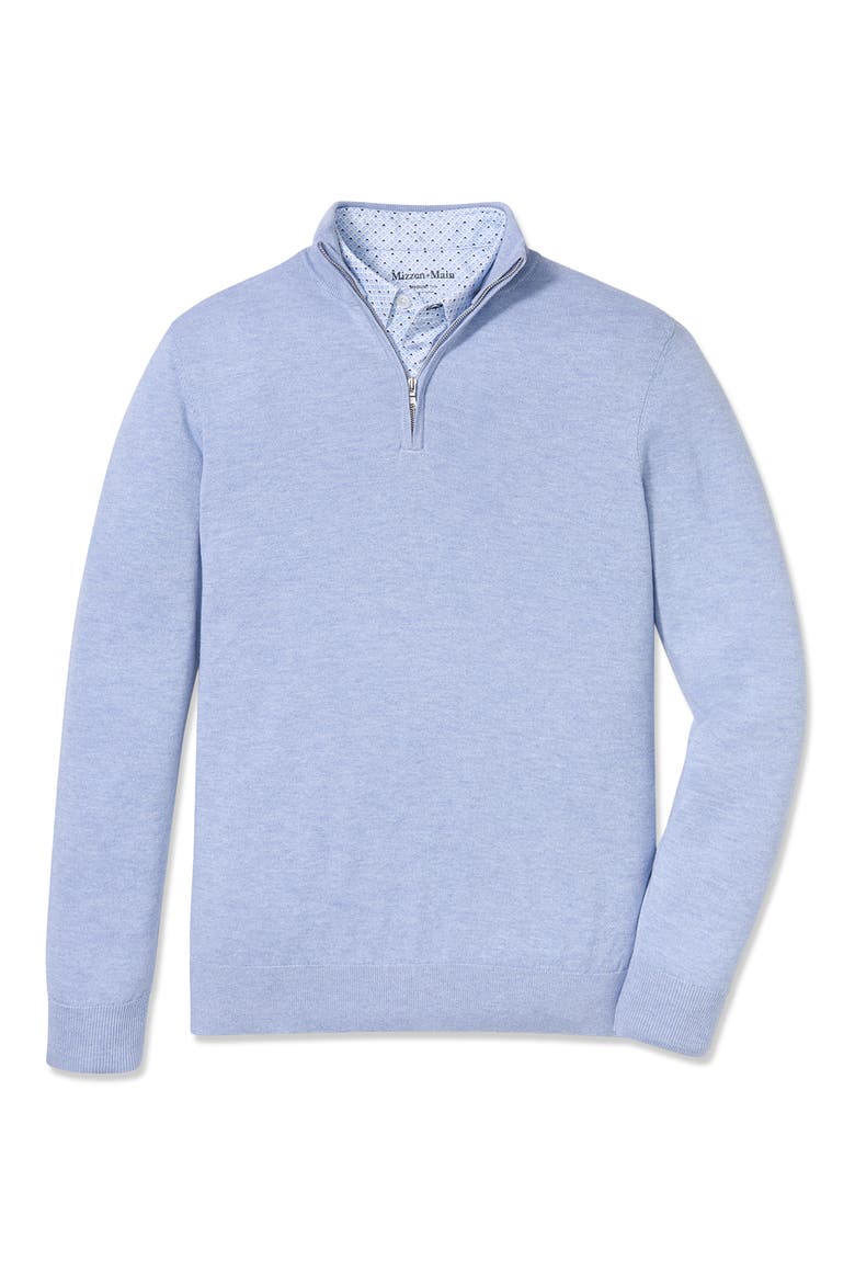 Heritage Quarter Zip Sweater, Alternate, color, CLOUD BLUE HEATHER