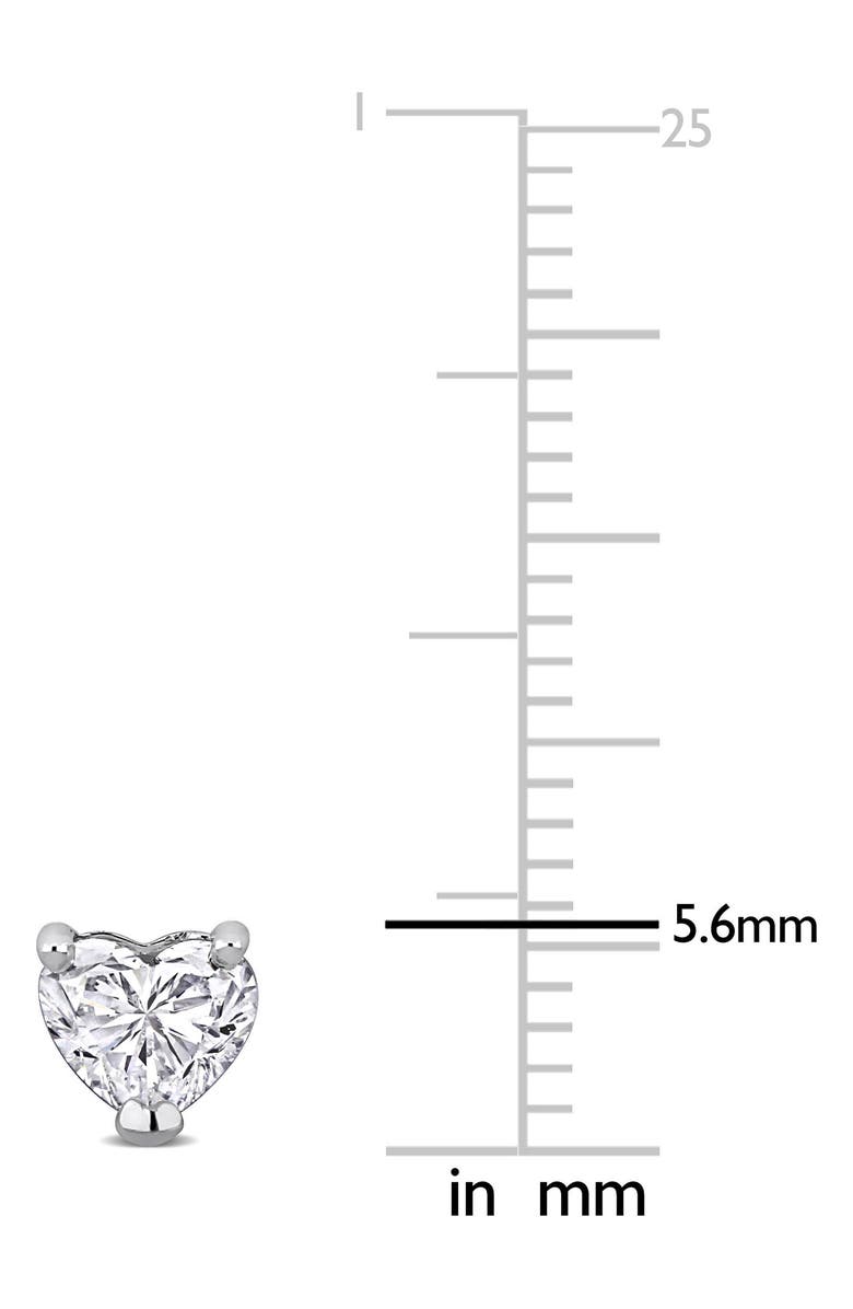 Created Forever Lab-Grown Diamond Heart Stud Earrings, Alternate, color, White