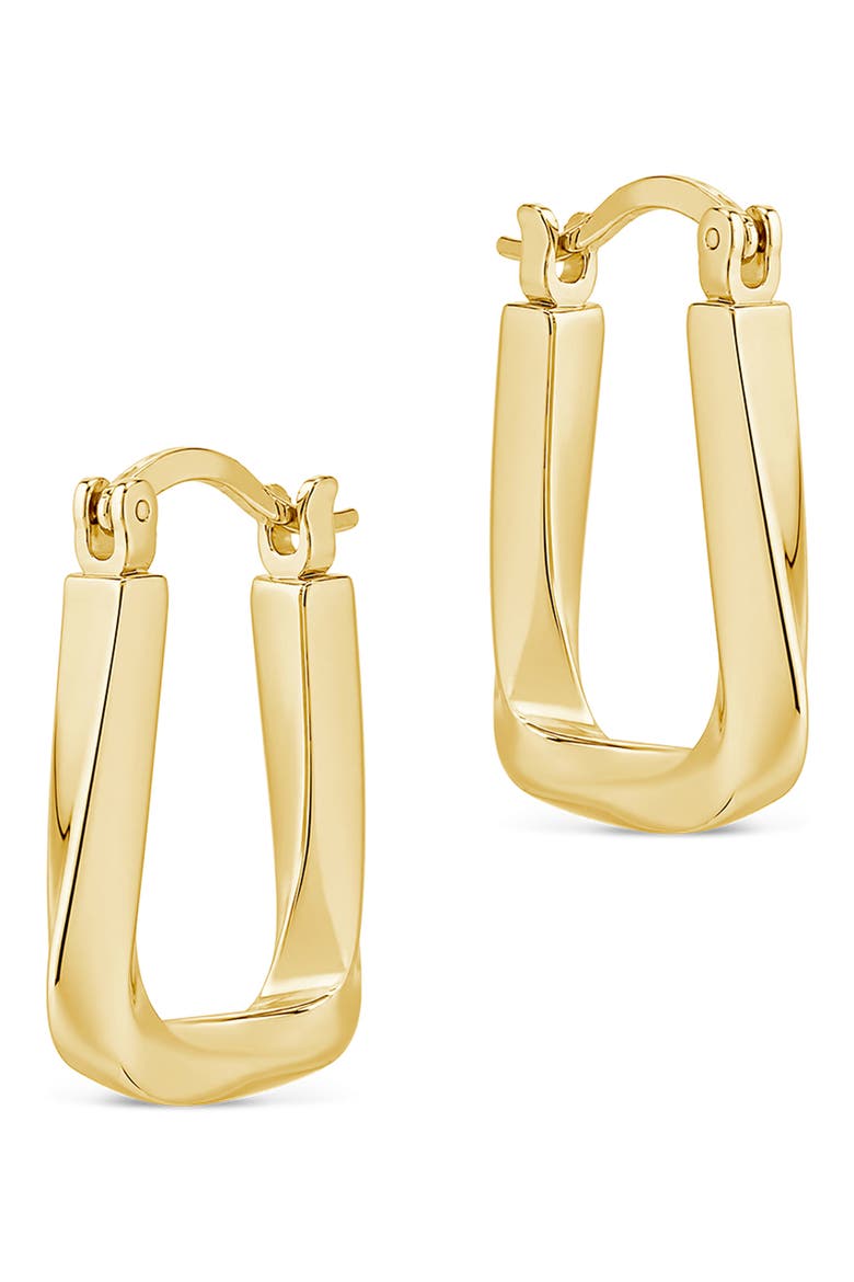 Square Twist Hoop Earrings, Alternate, color, GOLD