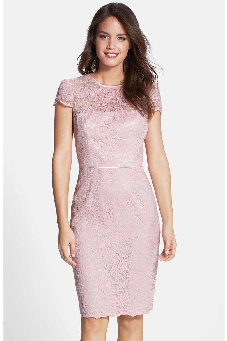 Lace Midi Dress, Main, color, PINK
