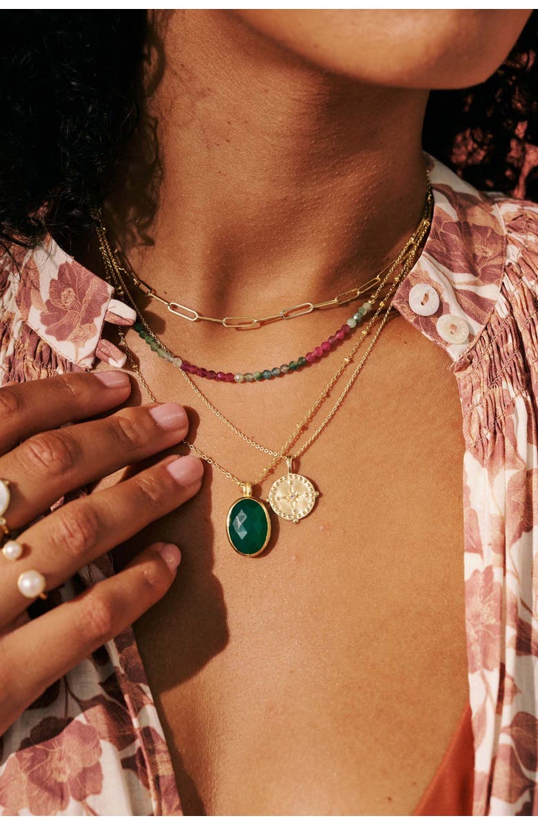 Murkani Green Onyx Pendant Necklace, Alternate, color, Yellow Gold