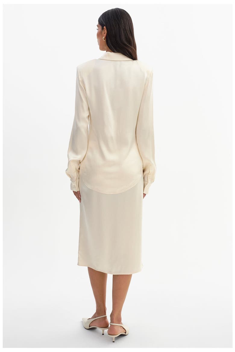 Mika Satin Skirt, Alternate, color, Cream