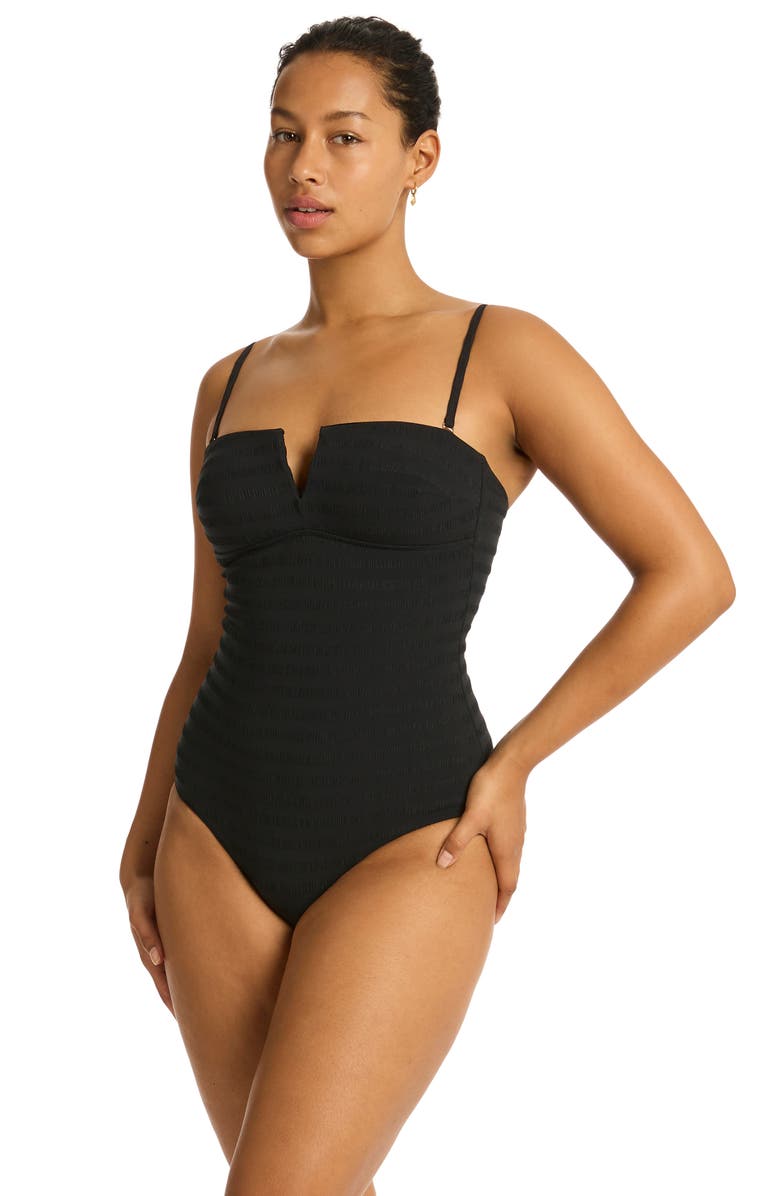 Sea Level Palisades V-Wire One-Piece Swimsuit, Alternate, color, 