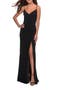 Long Jersey Dress with V-neck and Open Back