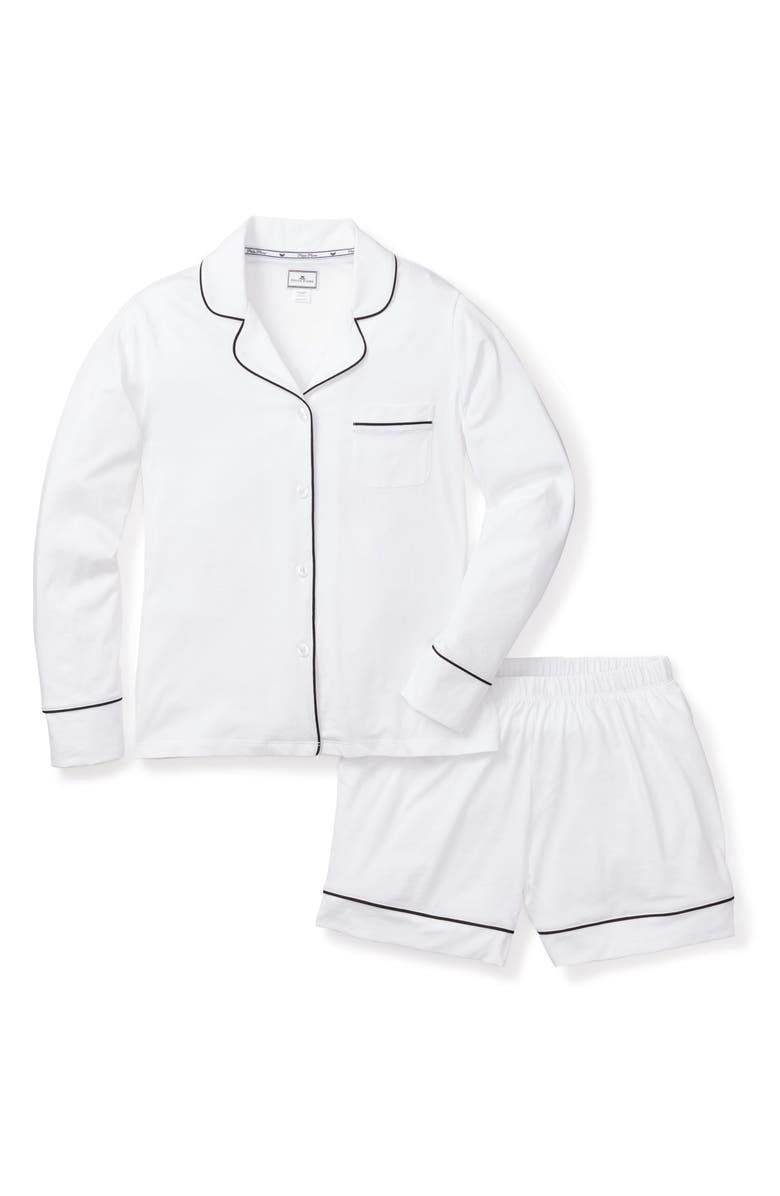 Petite Plume Luxe Pima Cotton Short Pajamas, Alternate, color, White