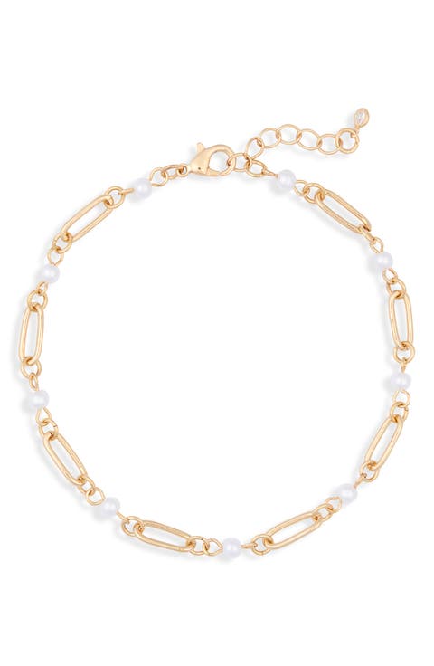 Faux Pearl Chain Anklet