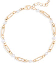 NORDSTROM RACK Faux Pearl Chain Anklet