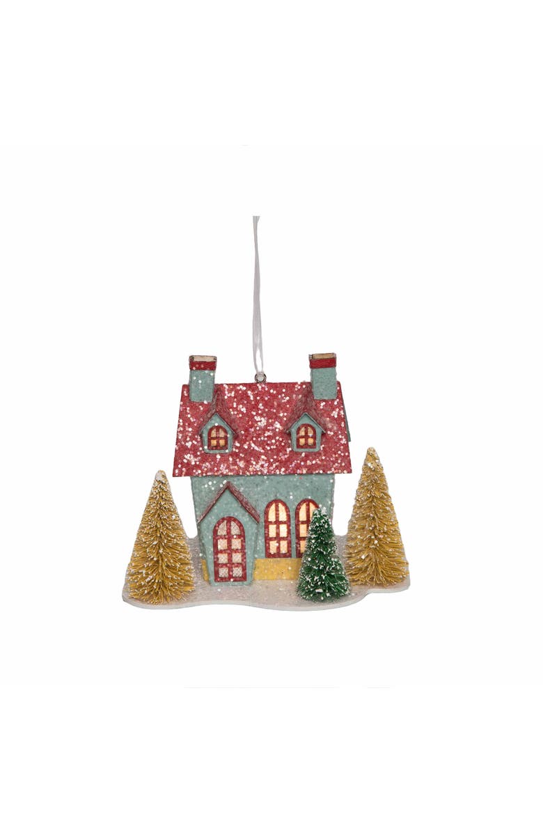 carol & frank Boho Christmas Houses Ornament Set of 3, Alternate, color, Green