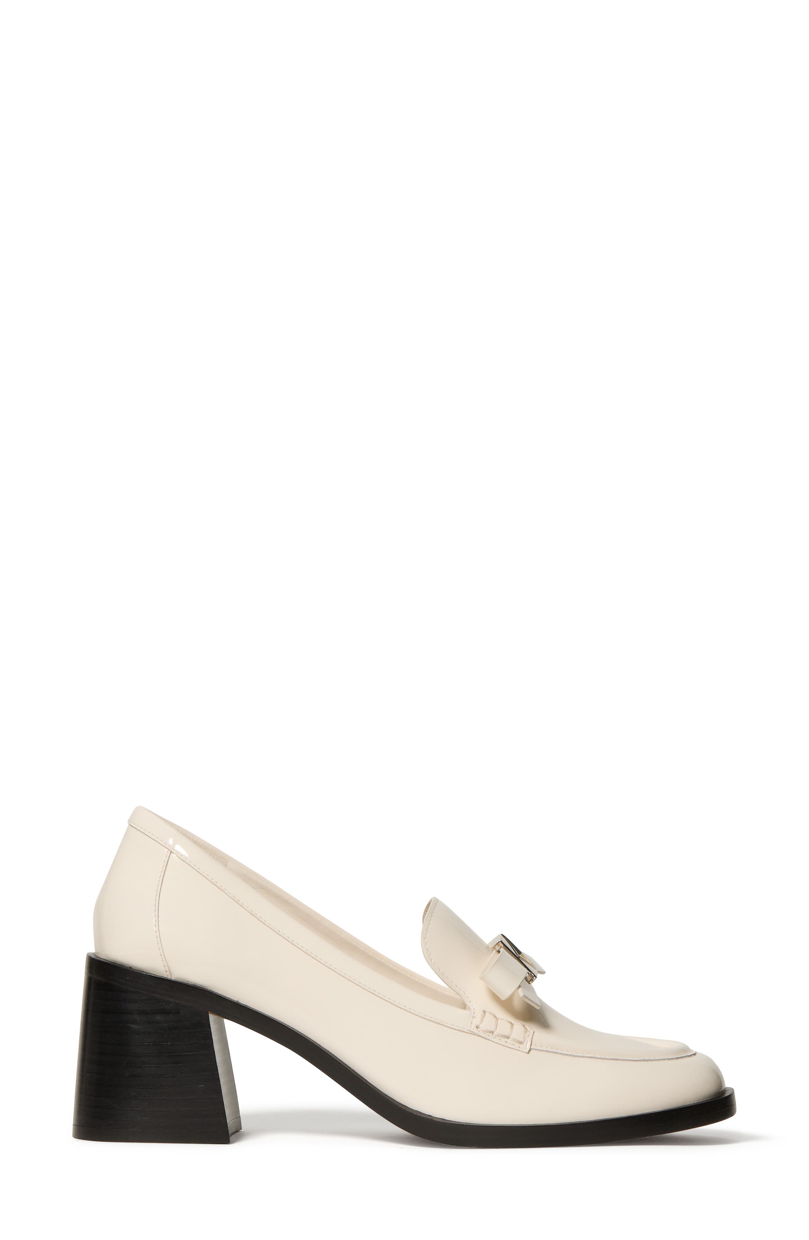 deco bow loafer pump, Alternate, color, CASHEW MILK