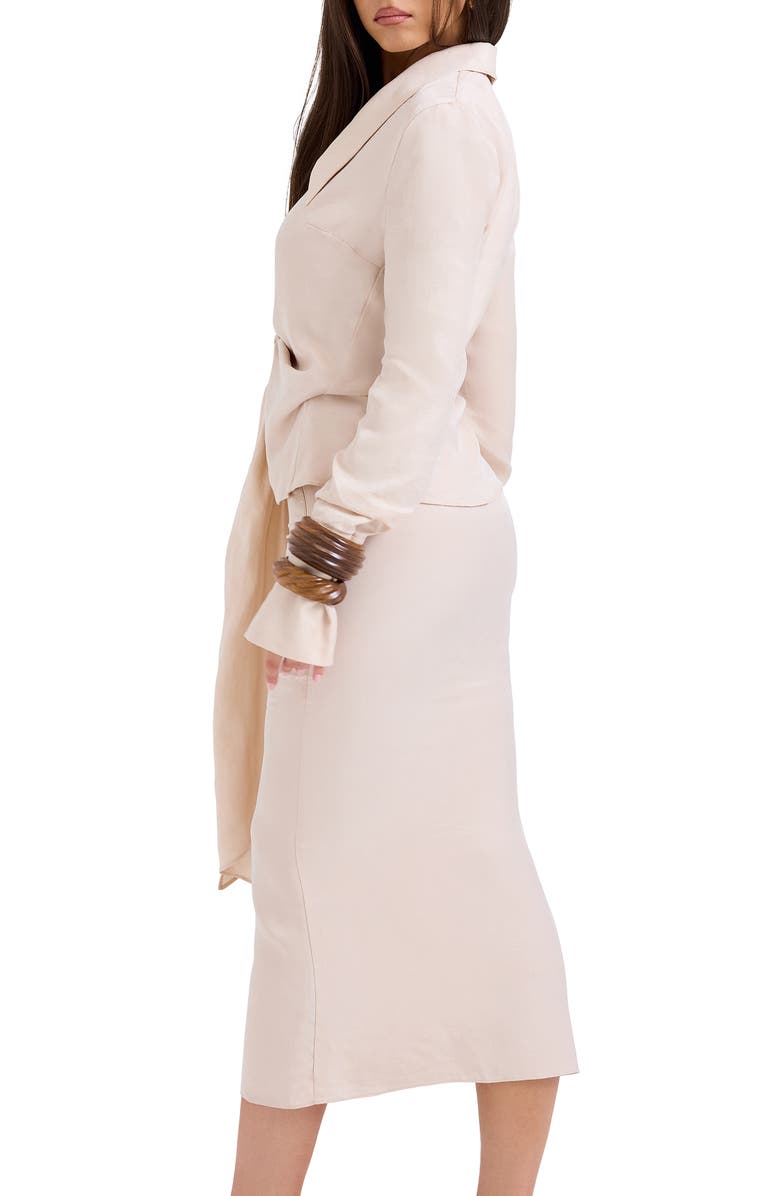 HOUSE OF CB Nevaeh Long Sleeve Midi Dress, Alternate, color, Powder Peach