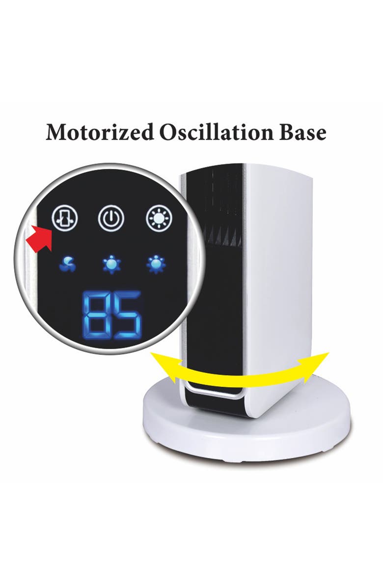 Optimus 29 in. Oscillating Tower Heater w/ Digital Temperature Readout & Remote, Alternate, color, White