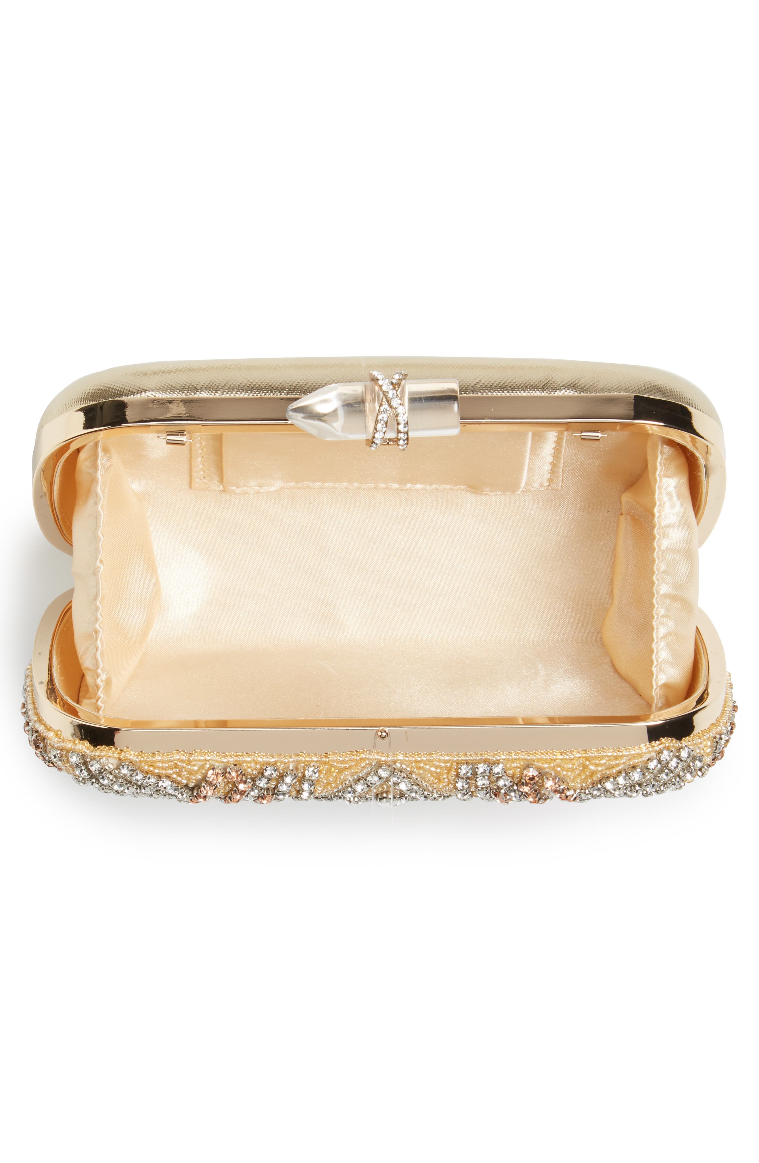 Gelsey Crystal Embellished Minaudière, Alternate, color, GOLD MULTI
