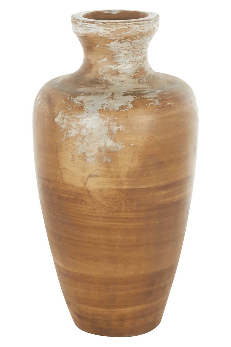 Brown Ceramic Vase, Alternate, color, BROWN