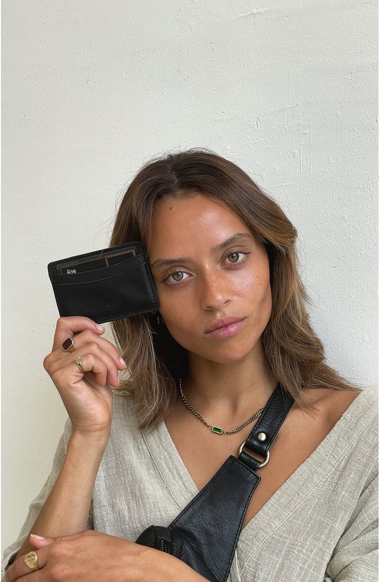 Mandrn Leather Cardholder, Alternate, color, Black