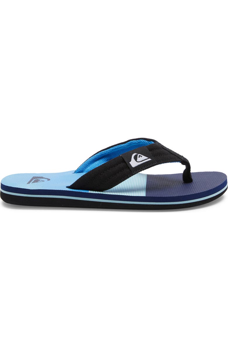 Quiksilver Kids' Molokai Layback II Flip Flop, Alternate, color, Black/ Blue/ Black