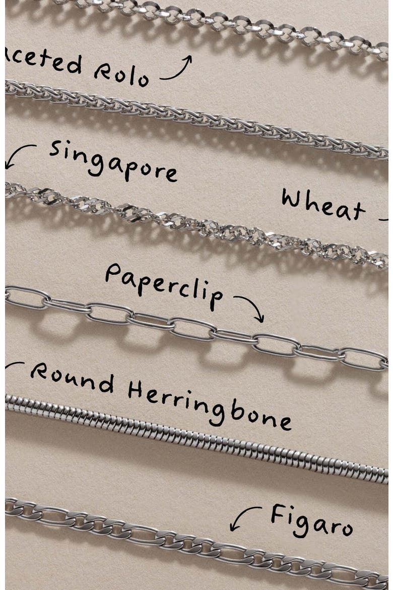 Wheat Chain Layering Necklace, Alternate, color, Silver
