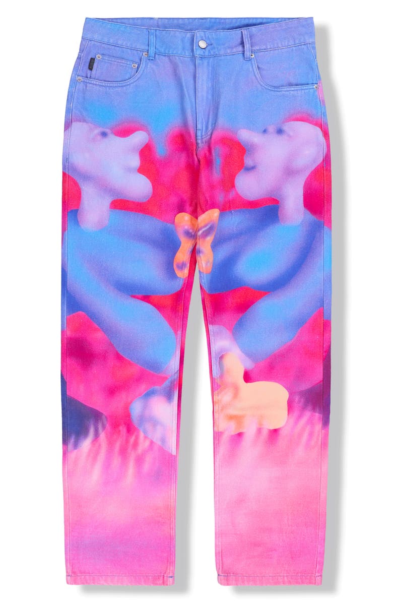 PLEASURES Interaction Bull Denim Jeans, Alternate, color,