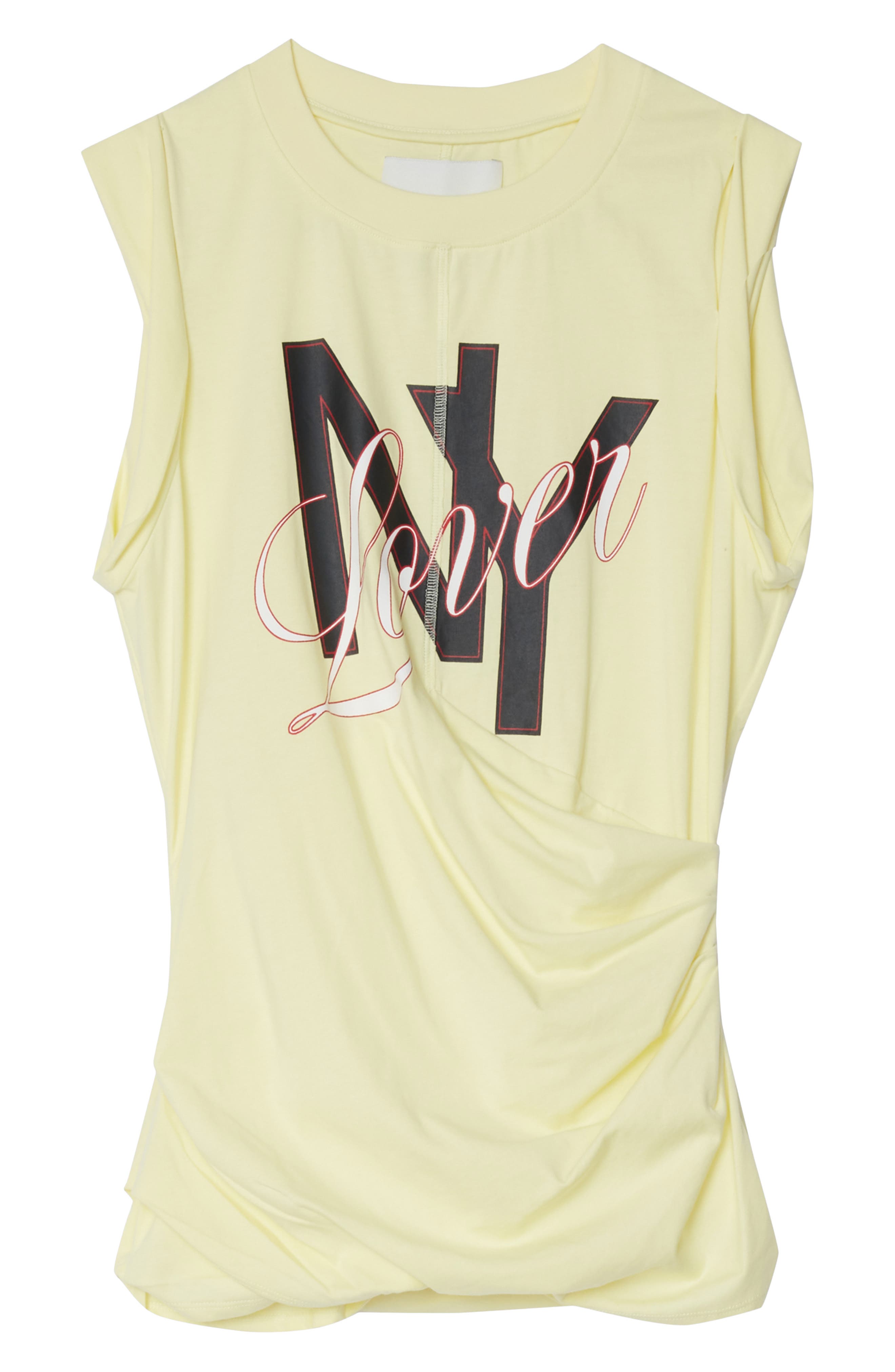 NY Lover Graphic Draped Jersey Tank