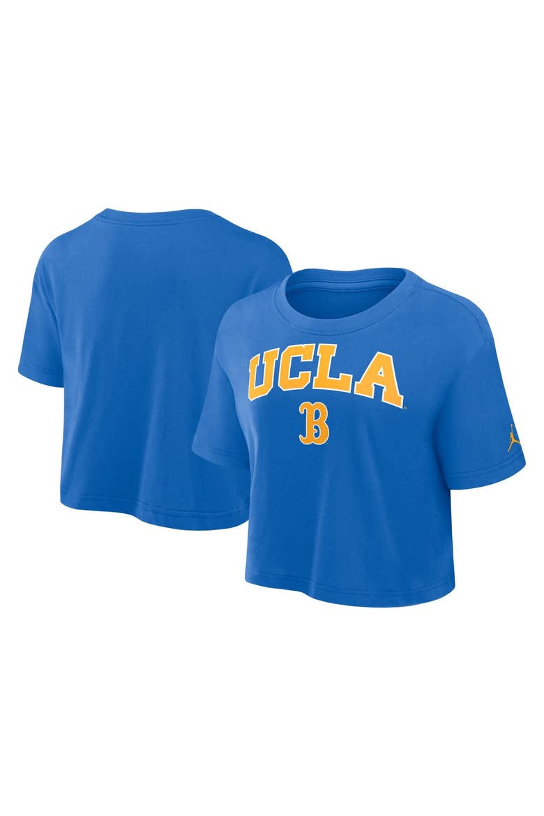Women's Jordan Brand Blue UCLA Bruins Athletic Prep Arch Cropped Performance T-Shirt, Alternate, color, Blue