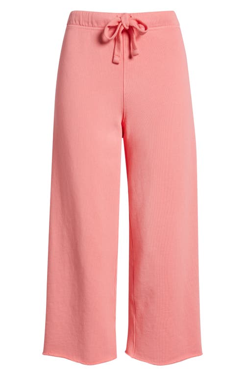 Frank & Eileen Catherine Crop Wide Leg Sweatpants In Passion Fruit