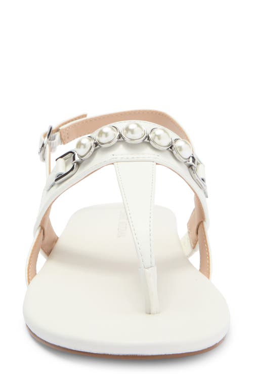 Stuart Weitzman Pearla T-strap Slingback Sandal In White