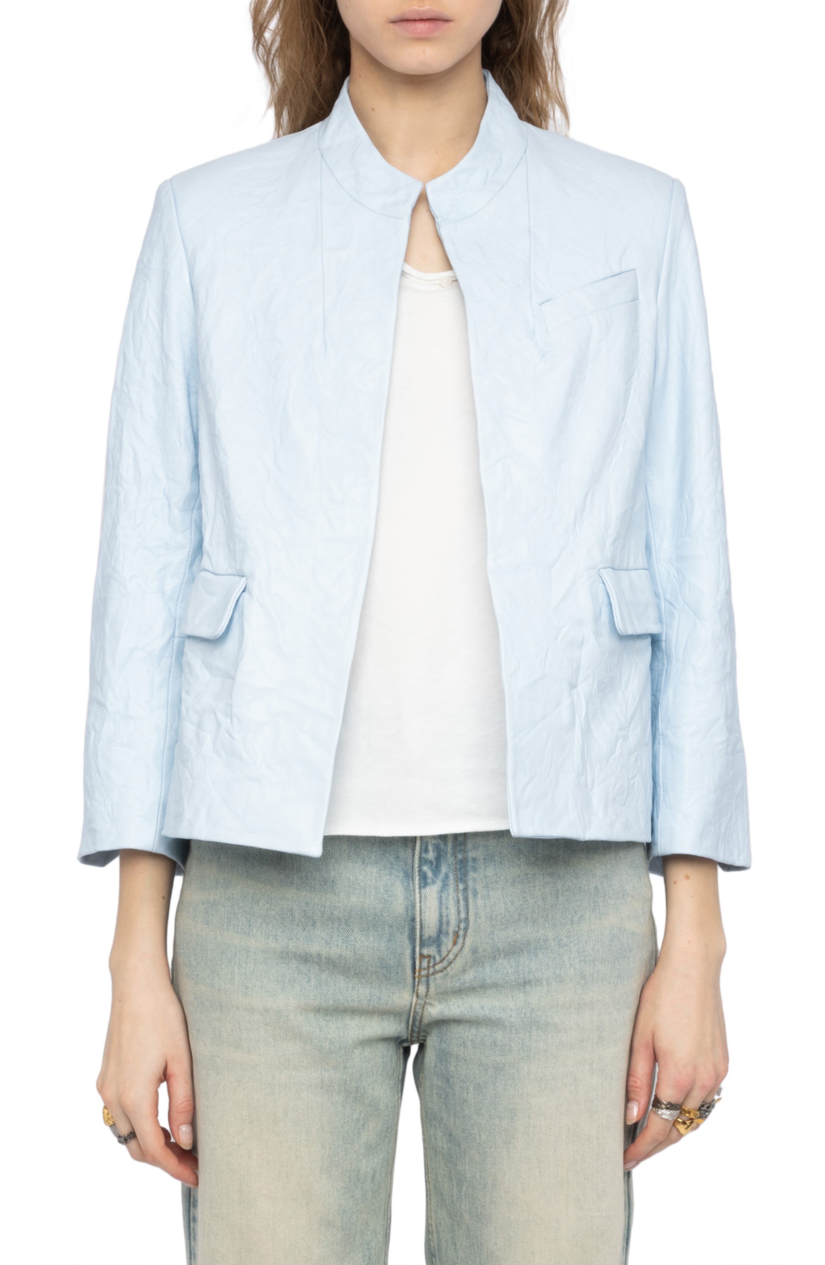 Veryn Cuir Crinkled Leather Jacket - image 3