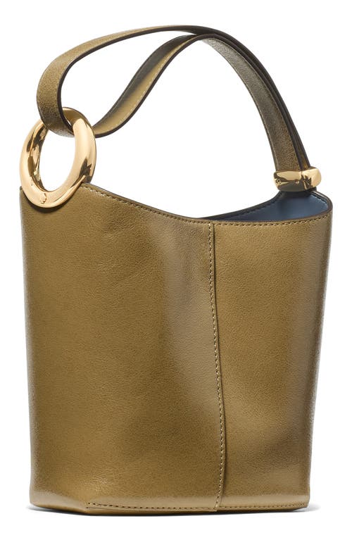 Kate Spade New York Halo Glazed Leather Mini Bucket Bag In Green