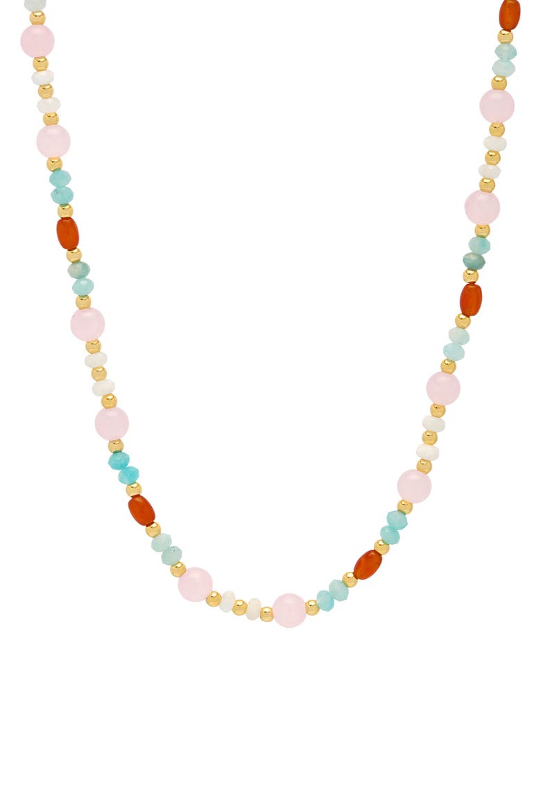 Mix Pastel & Orange Beaded Necklace, Main, color, MULTI