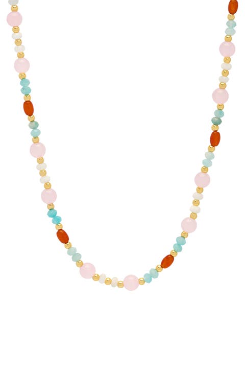 Mix Pastel & Orange Beaded Necklace