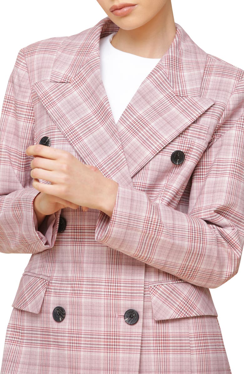 Avec Les Filles Plaid Double Breasted Coat, Alternate, color,