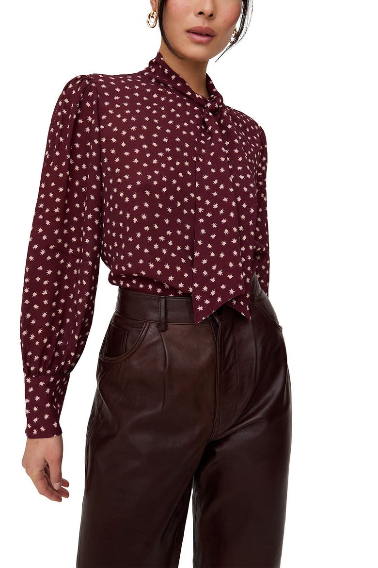 Fifi bow Blouse, Alternate, color, Burgundy
