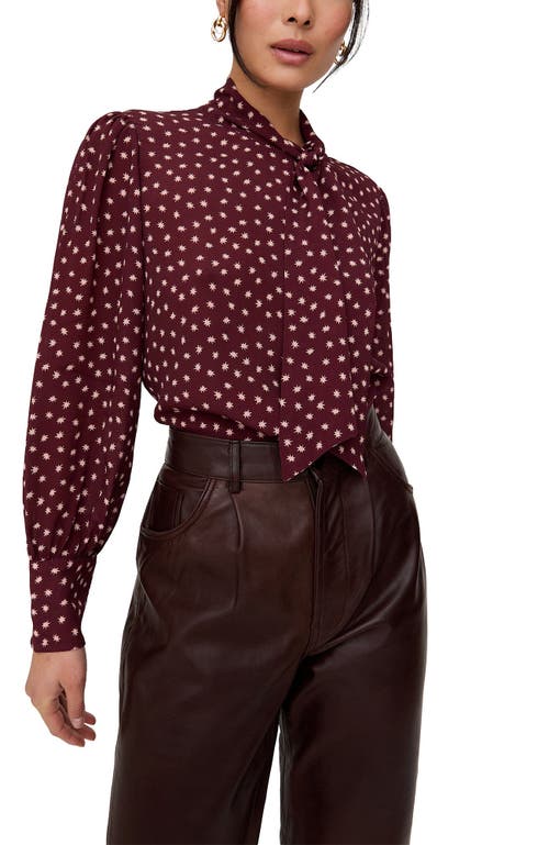 Lily And Lionel London Fifi Bow Blouse In Burgundy