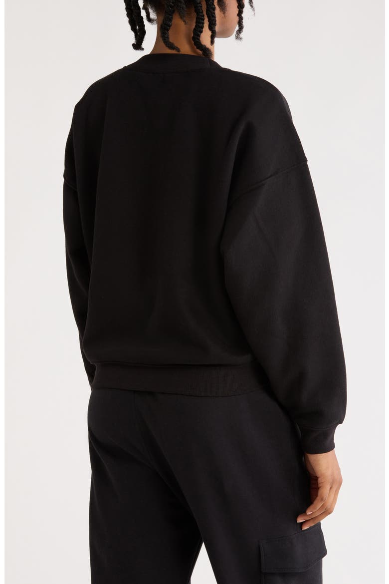 Logo Crop Sweatshirt, Alternate, color, BLACK