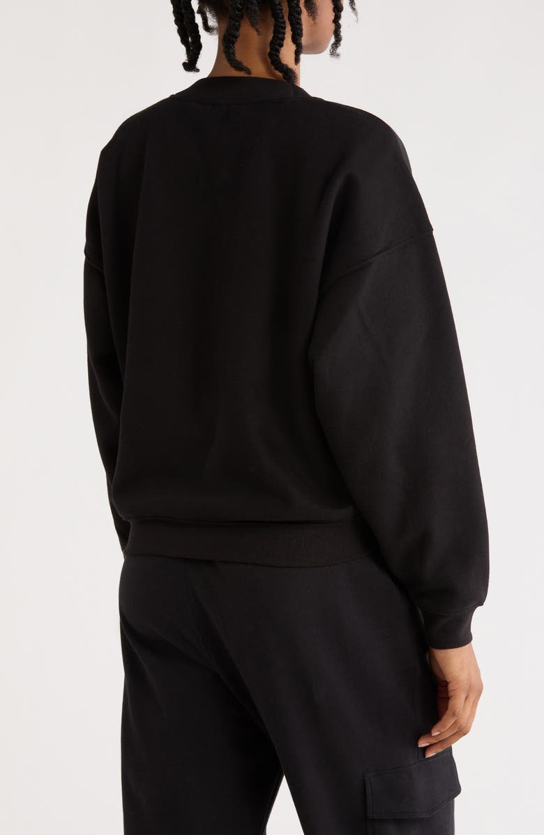 DKNY Logo Crop Sweatshirt, Alternate, color, Black