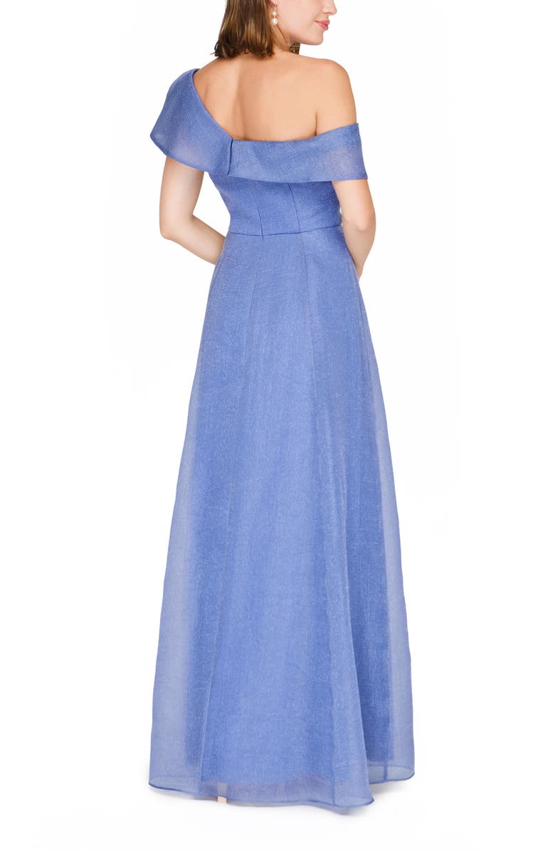 JS Collections Evangeline One-Shoulder Organza Gown, Alternate, color, Azure Blue