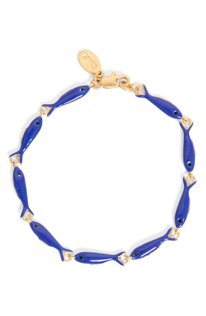 Clare V. Sardine Bracelet, Main, color, Coblt