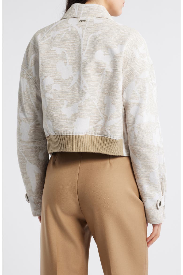 Jarlota Floral Jacquard Jacket, Alternate, color, LIGHT BEIGE