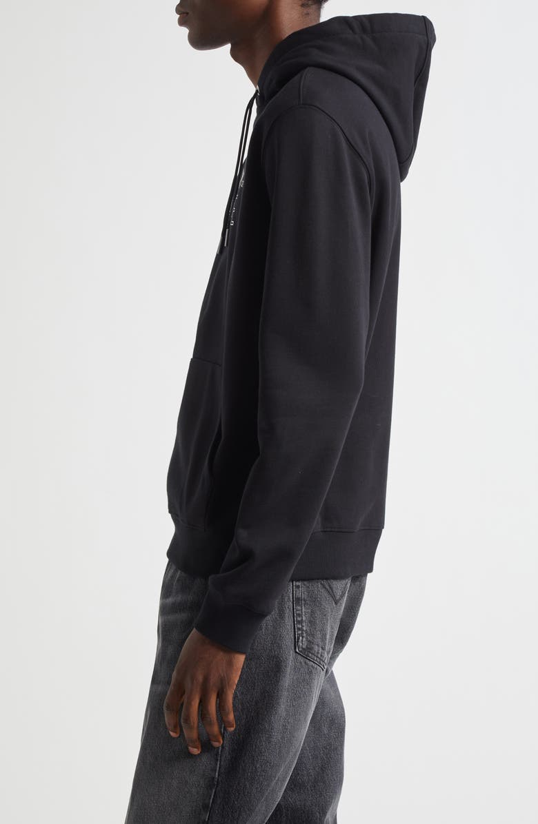 Versace Via Gesù Logo Graphic Hoodie, Alternate, color, Black Print