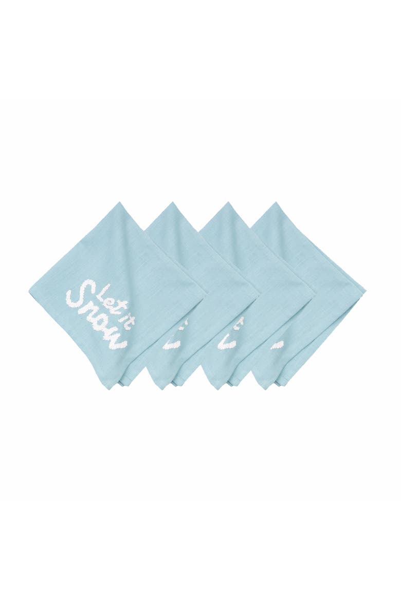 A Christmas Holiday Tufted Solid Napkins Set of 4, Main, color, Blue