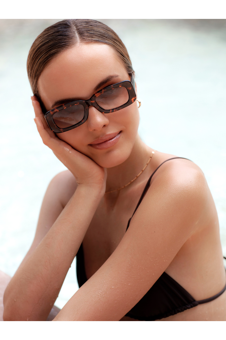 Noa Rectangular Sunglasses, Alternate, color, Tortoise