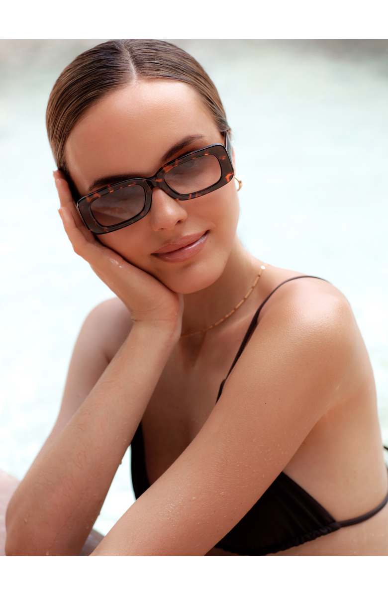 FREYRS Eyewear Noa Rectangular Sunglasses, Alternate, color, Tortoise