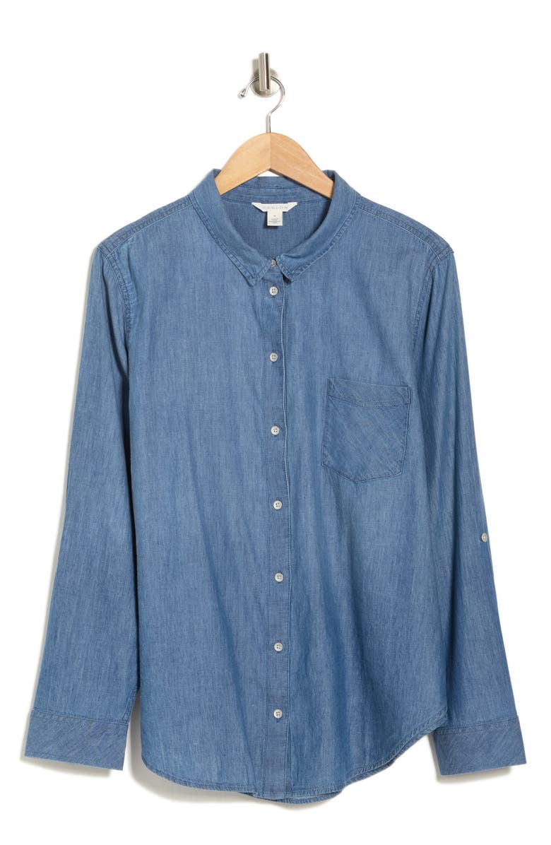 Casual Chambray Button-Up Shirt