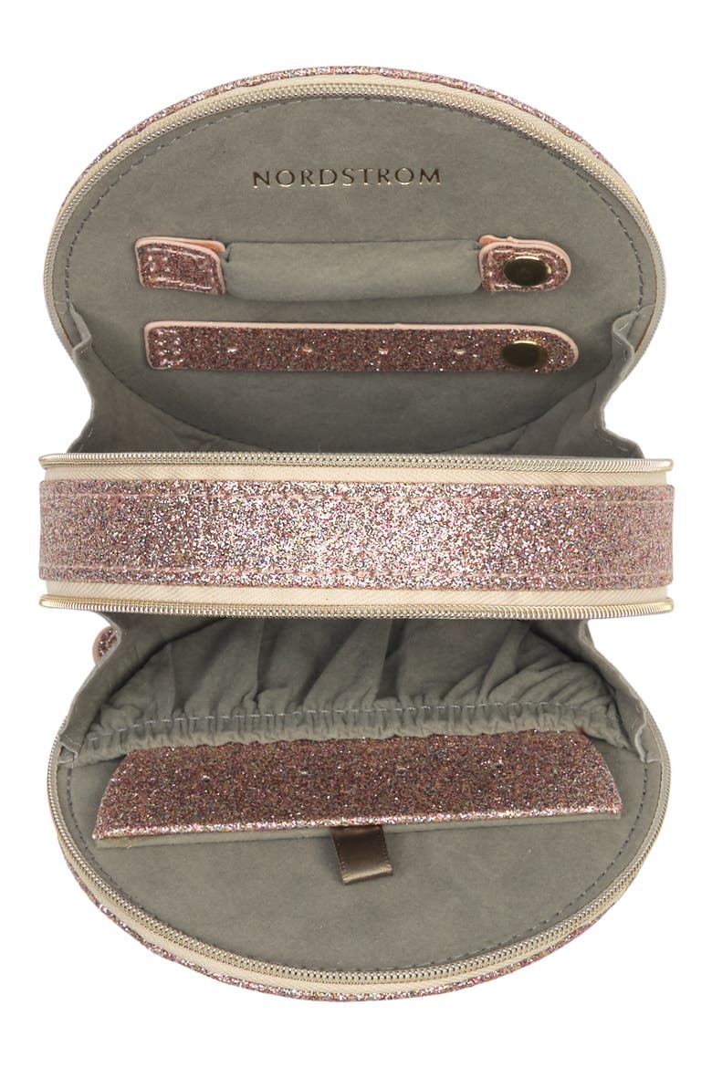 Round Jewelry Box, Alternate, color, CHAMPAGNE MULTI GLITTER