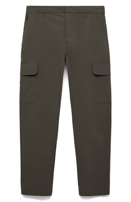 Mango Thermoregulating Slim Comfort Stretch Cargo Pants In Medium Green