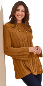 Jessica London Cable Sweater Tunic