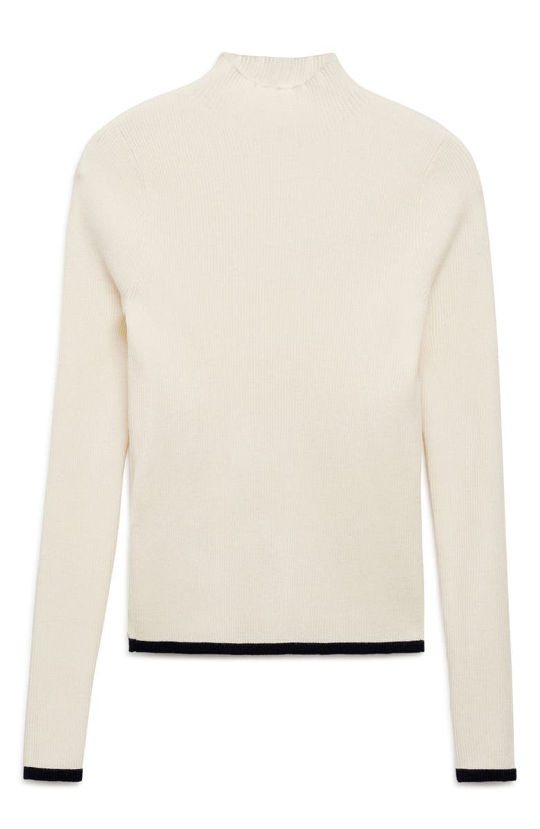 MANGO Tipped Funnel Neck Rib Sweater, Alternate, color, 