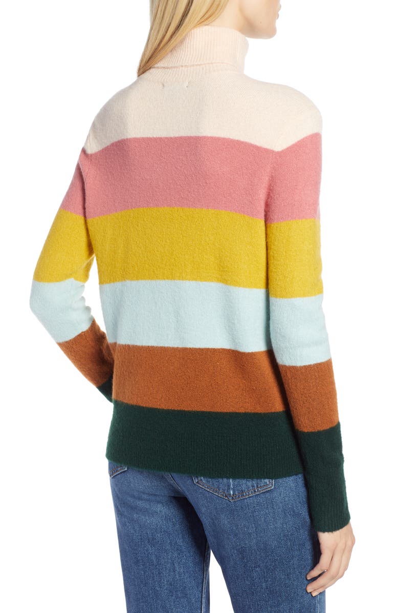 Halogen<sup>®</sup> x Atlantic-Pacific Stripe Turtleneck Sweater, Alternate, color,