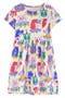 Kids' Pet Print Heart Pocket Cotton Jersey Dress
