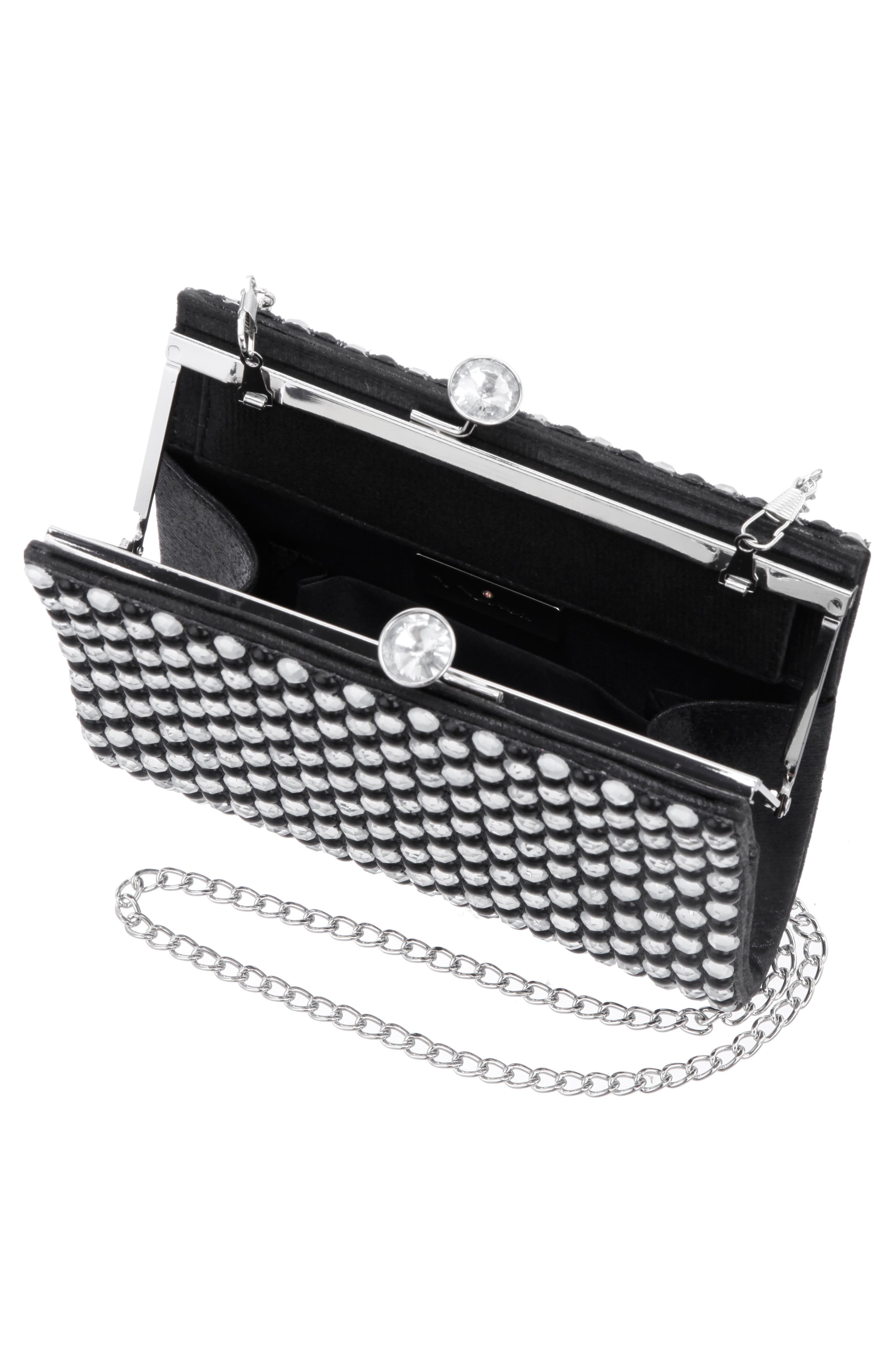 Nina Crystal Frame Clutch, Alternate, color, 