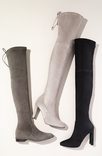 Lowland | Black Suede Over-the-Knee Boots | Stuart Weitzman